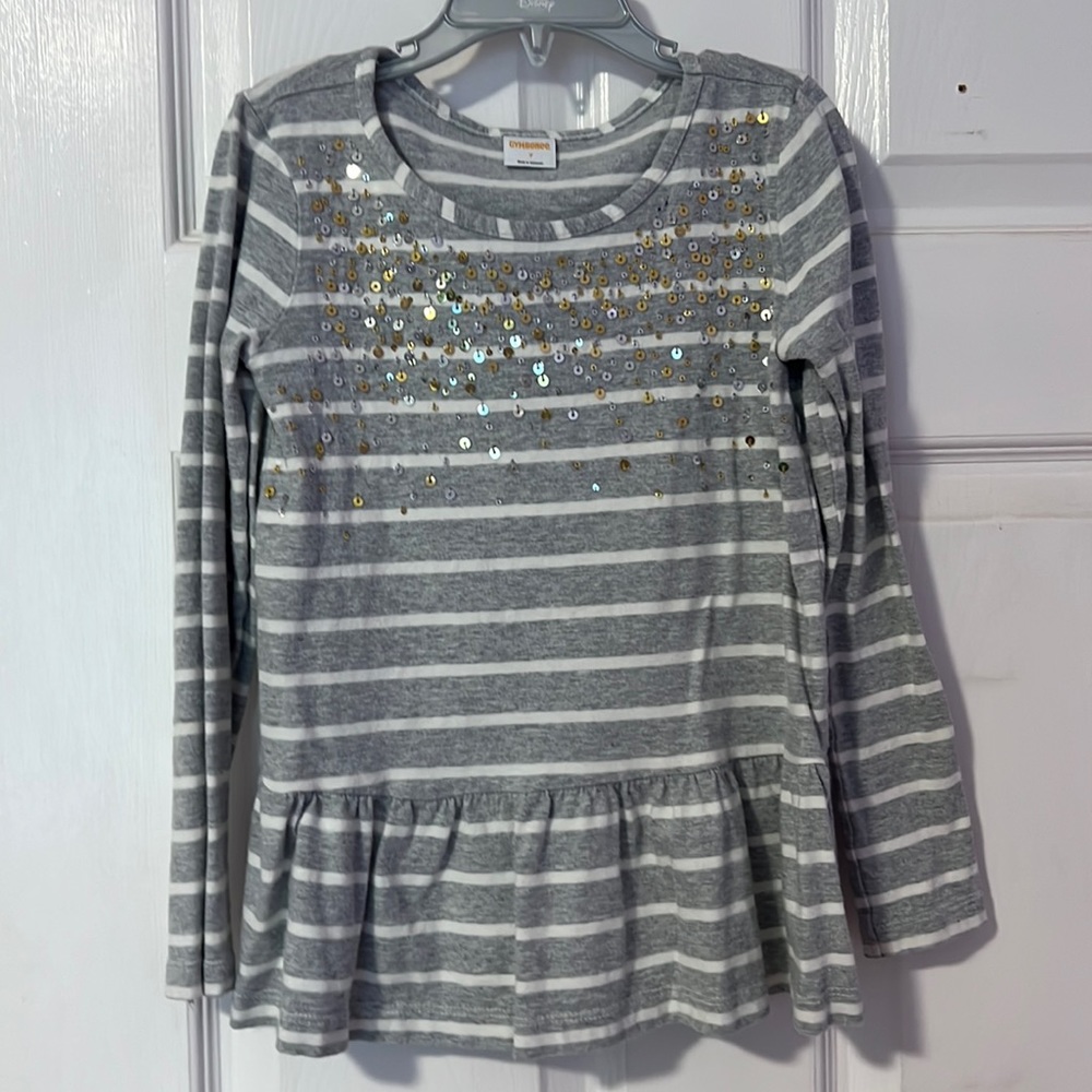 Striped long sleeved top